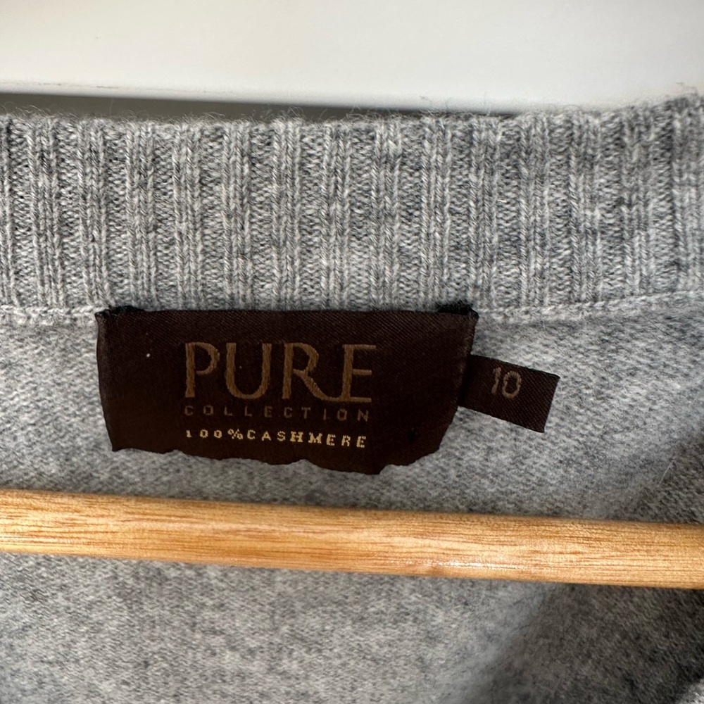 Pure Collection Light Gray 100% Cashmere Sweater - Picture 3 of 5